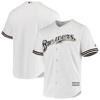 mens majestic white milwaukee brewers home official cool ba